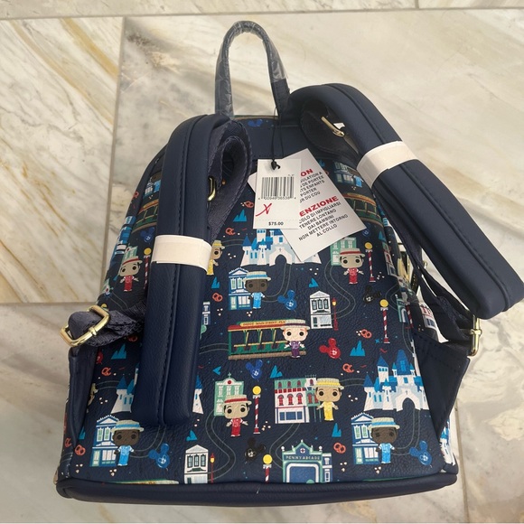 DISNEY PARKS LOUNGEFLY NWT BACKPACK DAPPED DAN MAIN STREET USA - Picture 5 of 9